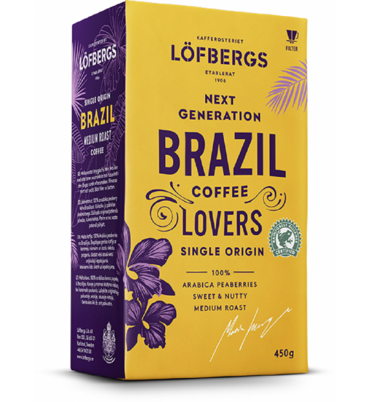 Кофе молотый Lofbergs Brazil Single Origin 450 г