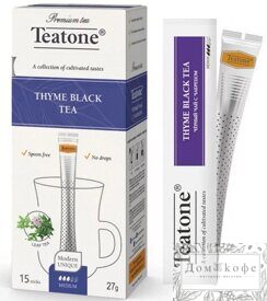 Черный чай Teatone с чабрецом в стиках