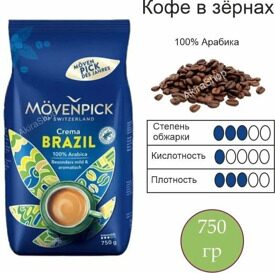 Кофе в зернах Movenpick Crema Brazil, 750 гр. Германия