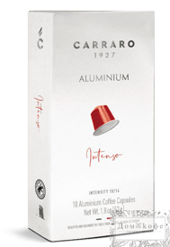 Кофе Carraro Intenso 10 алюминиевых капсул. Интенсивность 10